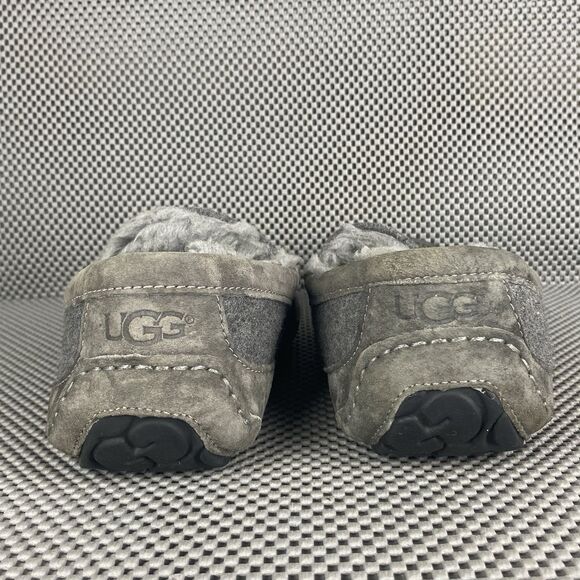 Ugg Ascot Moccasins Slippers Loafers Mens Size 10 Gray Leather Shearling Slip On main image 15